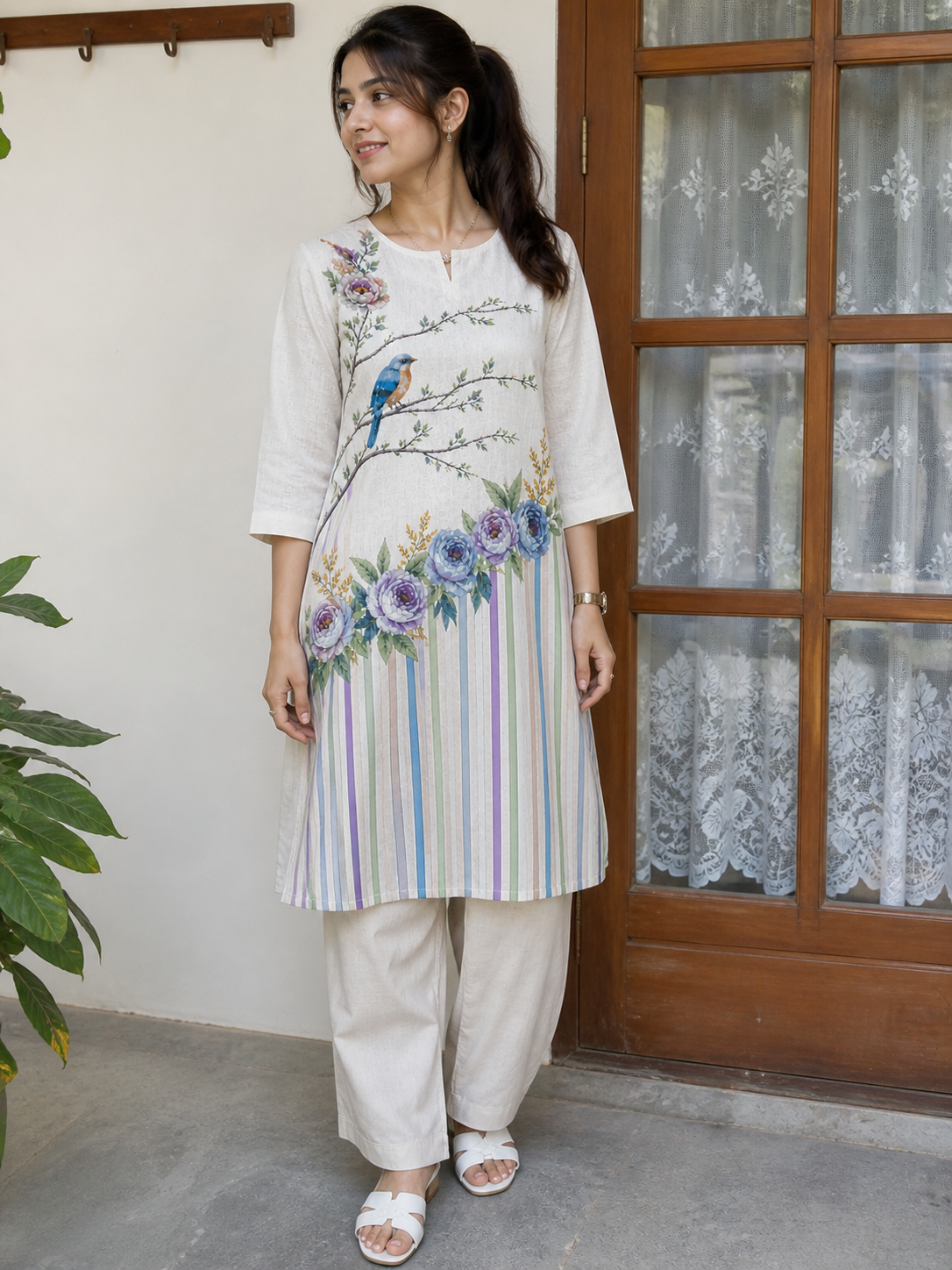Birdsong Bloom Linen co-ord set